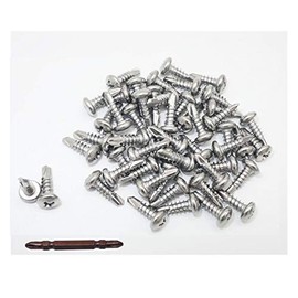 #8 × 1/2" Pan Head Phillips Drive Self Drilling Screws 410 Stainless Steel Self-Tapping Screws 100pcs