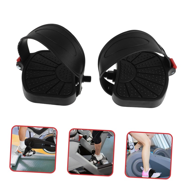 Kisangel 1 Pair Exercise Bike Pedals Adjustable Straps for Indoor