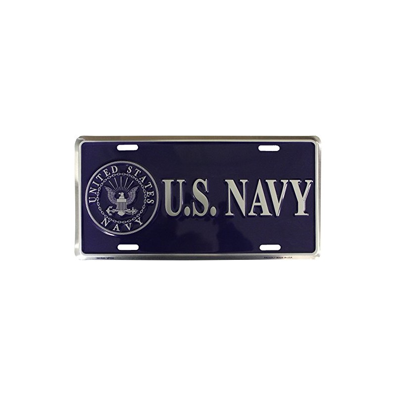 Navy (Blue) 6 inch x 12 inch Novelty Metal License