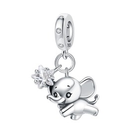 PANPOKI Charms 925 Sterling Silver Bead Charm for Women Compatible with European Bracelets and Necklaces, Sterling Silver, No Gemstone