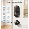 Veise RZ06C Smart Locks for Front Door, 2 Knob Handle