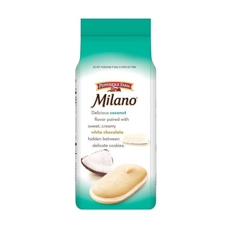 Pepperidge Farm Milano White Chocolate Coconut Flavored Cookies, 7 Oz