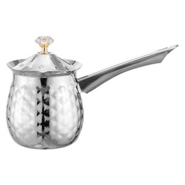 CALLARON Turkish Coffee Pot Warmer Milk Stainless Steel Greek Arabic Cezve Ibrik Coffee Pot 200ml Espresso Coffee Decanter Coffee Maker Boiler with Spout for Stove Top
