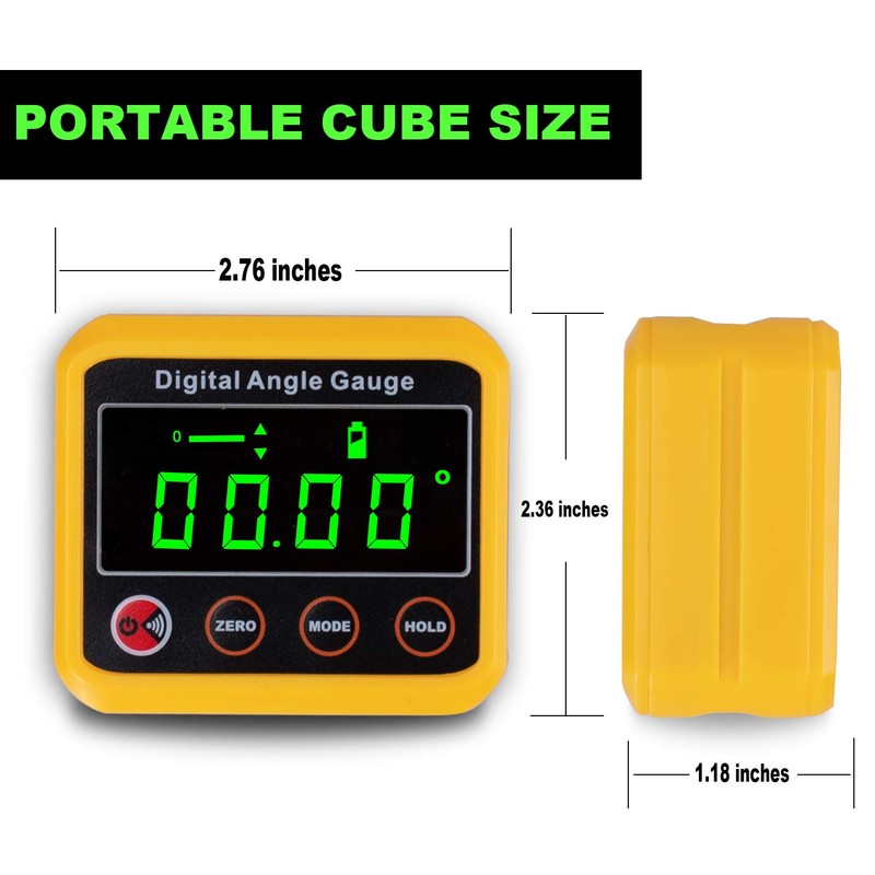 Angle Gauge, eOUTIL Digital Protractor/Inclinometer/Angle Finder with V-Groove Magnetic Base