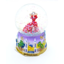 Benidorm. Snow Globe. Spain, Flamenco and Sevillanas Spanish Dancers. Spain Bandra 7 cm x 5 cm x 4 cm small