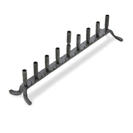 tag Black Hand Forged Iron Artisan Menorah, 17.0L x 3.0W x 5.0H inches Black