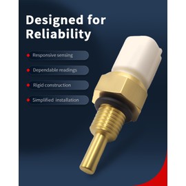 VEHICODE Engine Coolant Temperature Sensor, ECT Water Temp Sensor Compatible with Honda Civic Accord CRV HRV Pilot Ridgeline Fit Odyssey, Acura MDX RDX TSX TL RL, Replace 37870-RTA-005, w/Connector