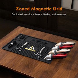 MoyRetty Magnetic Barber Organizer Mat for Clippers Barber Shop Salon Anti-Slip Silicone Pad Rubber Heat-Resistant, for Heavy Clippers and Trimmers (Style 2)