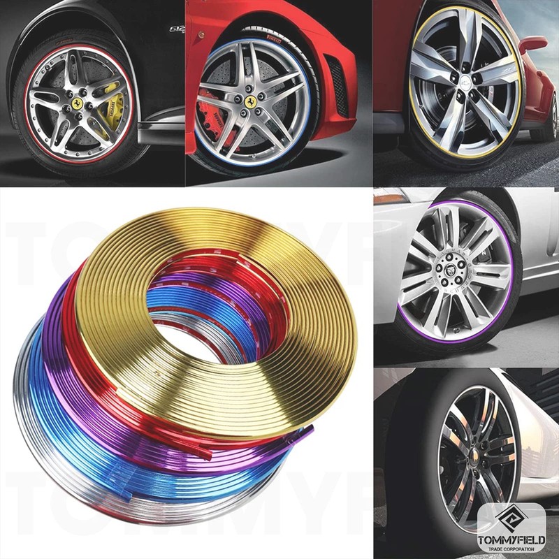 TOMMYFIELD Rim Sticker Wheel Sticker Car Motorcycle Rim Sticker Red