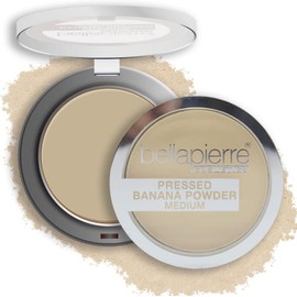 bellapierre Polvo Fijante de Plátano Prensado Corrector de Color Ligero Elimina Las Ojeras y El Enrojecimiento Polvo Libre de Talco Polvo de Plátano Mate Compacto - Medio - 0.28 Oz