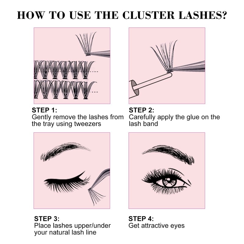 Cluster Lashes 20D DIY Eyelash Extension C D Curl Individual