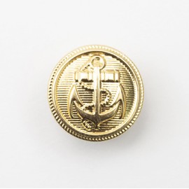 10Pcs Clothes Buttons - Metal Boat Anchor Pattern Sewing Buttons Retro Shank Round Shaped Button Set for Blazer, Suits, Coat, Uniform, Jacket (Gold, 25mm)