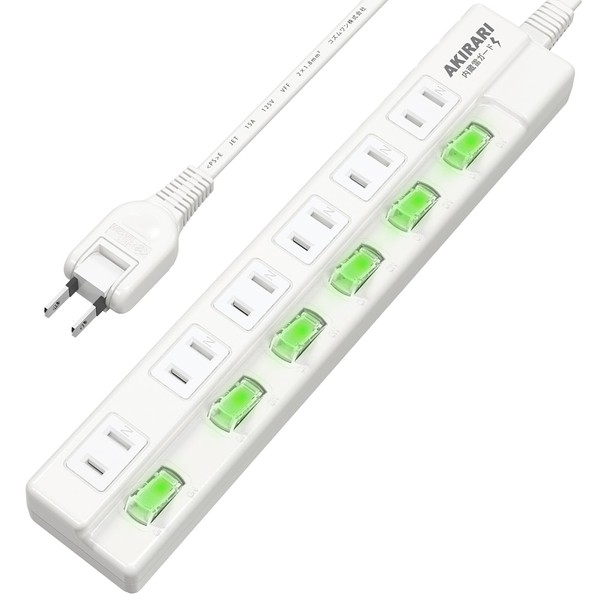FUMITAKE Table Tap, Power Strip with Individual Switch, 3.3 ft