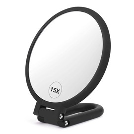 Stianiiie 1X 5X Handheld Mirror with Handle for Travel， Magnifying Mirror, Magnification, Rotation Adjustable Handle, Double Sided Folding, Mirror for Women for Eyes Makeup Travel Table Desk Shaving
