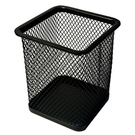 SDYHLF Pen Holder Cup for Desk, Black Wire Mesh Pencil Holder for Desk Organizer and Office Supplies, 1 Pack, Square