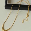 U-shaped Smiling Face Pendant Necklace for Women – Minimalist, Elegant, with Subtle Hammered Texture Silver Chain 2ea