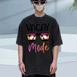 2025 Summer Streetwear - Men's Oversized Cotton T-Shirt - 5 Colors - Washed Vintage Look - Comfortable & StylishColor: Black, Size: M