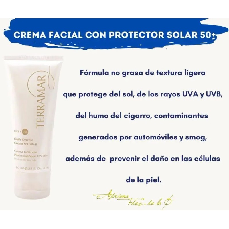 Crema Facial Con Proteccion Solar Fps 50+ Terramar
