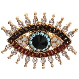 jojofuny Evil Eye Brooch Crystal Evil Eye Brooch Charm Brooch Pin Devils Eye Jewellery Rhinestone Pullover Clips Women's Cardigan Clips Lapel Pins Girls Brooch Pin for Sweater Scarf Coat, Alloy
