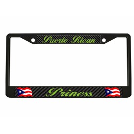 Puerto Rican Princess Puerto Rico License Plate Frame/Car Accessories Car Tag Holder (Carbon)