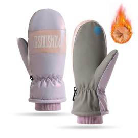 Vanolu Girl's Waterproof Ski Mittens - Touchscreen, Windproof Thermal Gloves with Non-Slip Palm for Outdoor Winter Sports