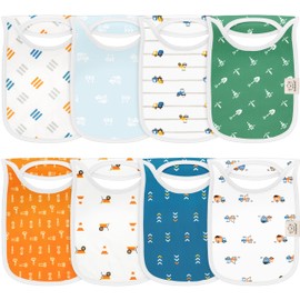 8-Pack Baby Bibs for Boys, Girls - Pullover Bibs for Baby Girl, Baby Boy, Baby Girl Bib, Baby Boy Bibs, Baby Bandana Bibs, Baby Bibs For Drooling And Teething, Infant Bibs, Newborn (Builders)