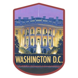 Die Cut Sticker Washington, DC, White House, Contour Vinyl Sticker 1 to 3 inches (Waterproof Decal for Cars, Water Bottles, Laptops, Coolers), Small