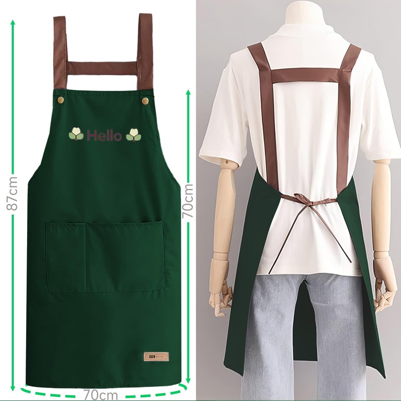 RTRTGS 1 Pack Apron, Waterproof Cooking Apron with Pockets, Adjustable