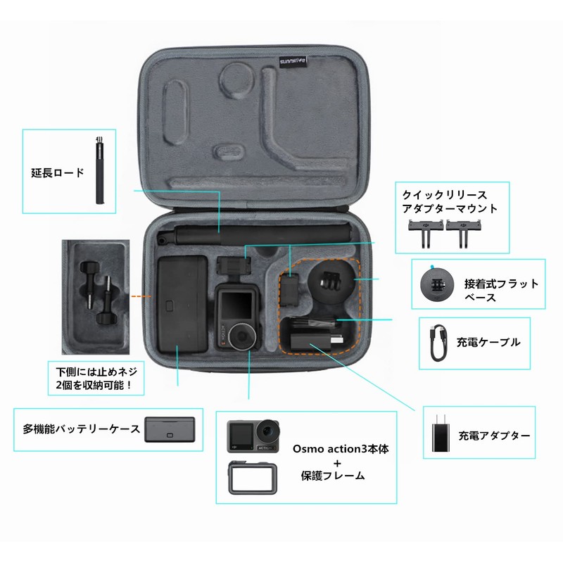 SHEAWA Case for DJI Osmo Action 5 Pro/4/3 Shockproof Storage