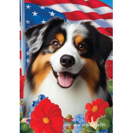 Australian Shepherd Black Tri - Best of Breed All-American Patriotic I Garden Flags