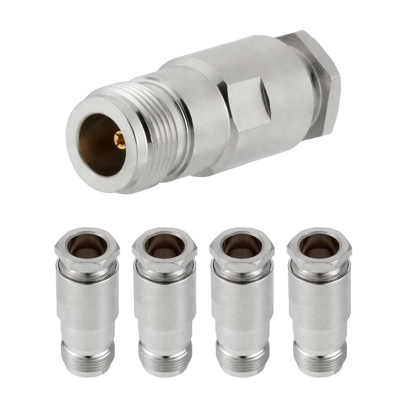 Vecys 5pcs N Female Kit Crimp RF Connector 50 Ohm