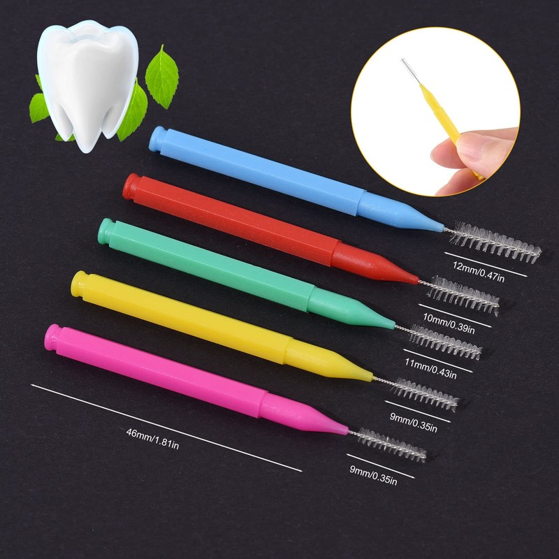 Henniu 100 Piezas de cepillos interdentales, Hilo Dental, palillo de