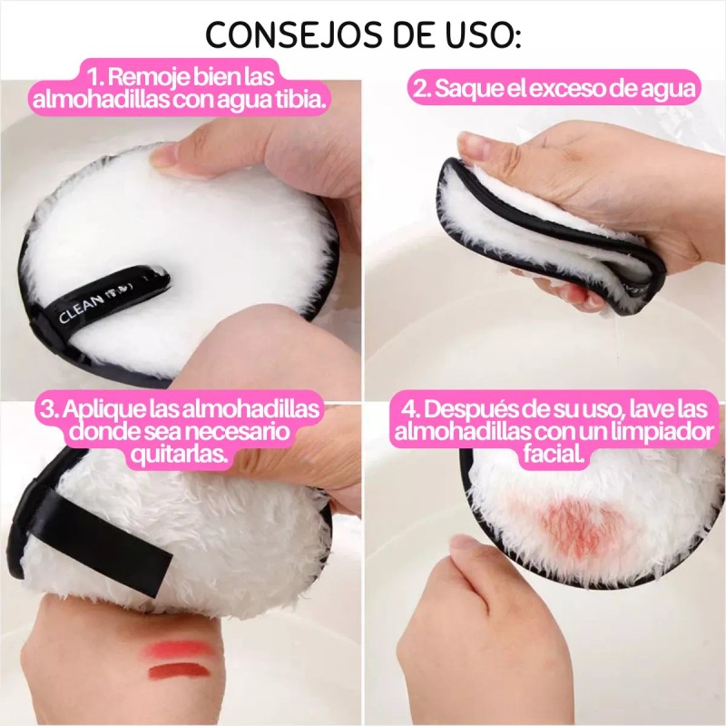 Universo en Linea Set 4 Almohadillas Limpieza Facial Doble Cara