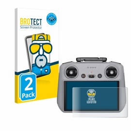 BROTECT Full Cover Protective Film Matt for DJI RC 2 (Pack of 2) - Full Screen Screen Protector Film, 3D Curved, Anti-Reflective