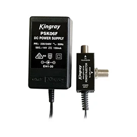 Kingray PSK06F 14V DC 150mA Plug Pack Injector with F-Type Female Connections