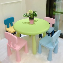 Yumiclub Playroom Furniture Kids Table and Chairs, 5 Piece Plastic Easy Clean Children Activity Desk for Reading, Drawing, Snack Time, Arts Crafts, Preschool, Kindergarten & Playroom,1.5-8 Ages