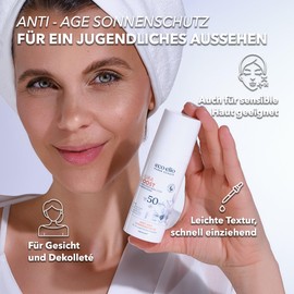 eco elio SPF 50 Sustainable Sun Cream 50 ml "Aura Boost" I Sun Cream without Octocrylene and Microplastics I Sunscreen Face Sun Cream Face 50 I Sun Cream Travel Size Small