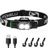 Foxelli Foxelli Ultra Bright Rechargeable Headlamp C 18650 Battery, IPX7