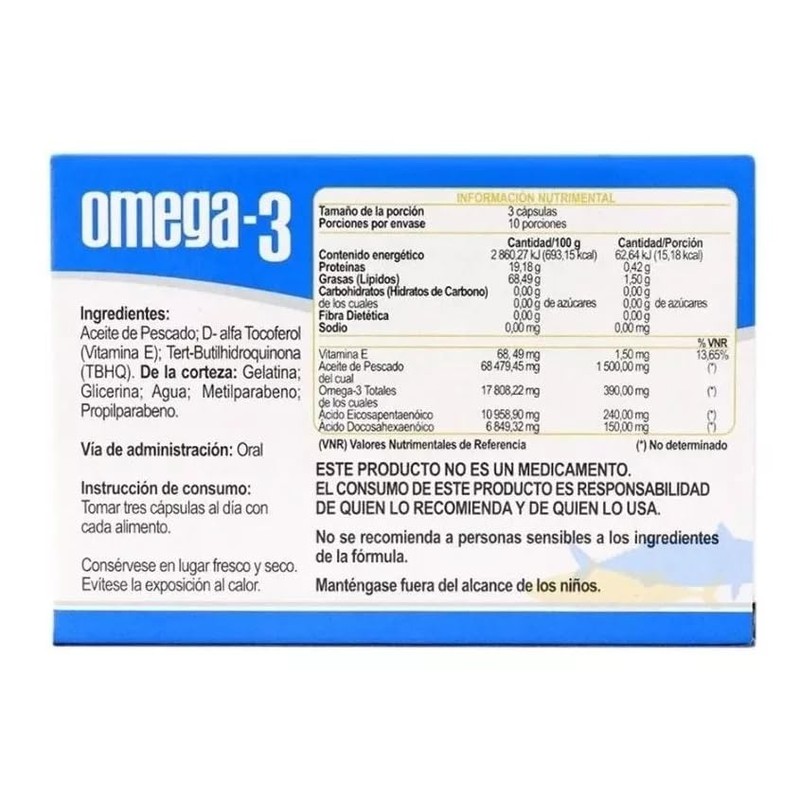 Omega 3 Con 30 Cápsulas Pharmacaps