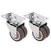 2pcs Caster Wheels Silent 360° Rotation Brake Free TPR Soft