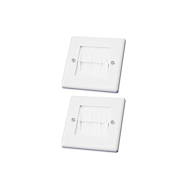 electrosmart White Single Gang Brushplate with White Brushes/Brush Strip Wallplate/Wall