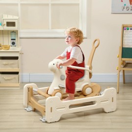 Qaba 5 in 1 Kids Rocking Horse, Alpaca Toddler Spring Rocking Toy