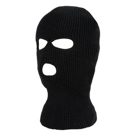 Geyoga 3 Hole Winter Knitted Mask Full Face Cover Ski Mask Warm Balaclava Face Mask for Outdoor Sports (Adult Size, Black)