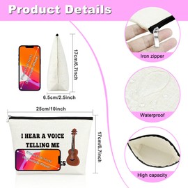 Ukulele Gift Ukulele Acquisition Syndrome Ukulele Themed Makeup Bag Gift for Ukulele Player Ukulele Lover Gift for Friend Women Retirement Gift for Music Teacher Ukulele Instructor Gift Cosmetic Bag