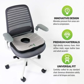 Aylio Donut Luxury Seat Cushion Memory Foam Pillow for Hemorrhoids, Prostate, Pregnancy, Pressure Sores