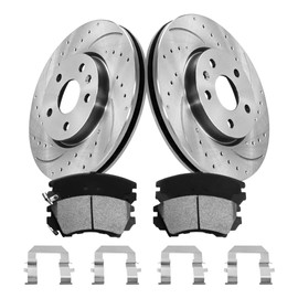 GAIASURGE Brake Pads And Rotors Kit Compatible With 2010-2015 Chevrolet Camaro, 2016 Buick LaCrosse, Front Automotive Replacement Brake Kits 55174 D1404-8512 Drilled And Slotted Rotors 321mm(12.6in)