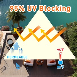 Artpuch 10'x13'x16.4' Straight Edge Cream Sun Shade Sail UV Block 185 GSM Commercial Heavy Duty Triangle Outdoor Covering for Backyard, Pergola, APT07 (Customized Available)