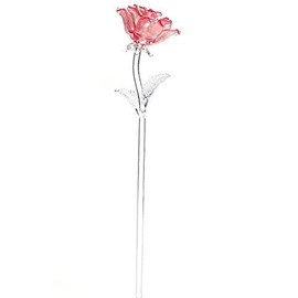 Waterford Colored Sculpted Glass Pink Rose
