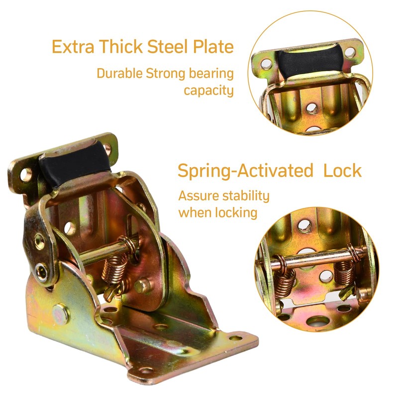 4 Pack Folding Table Leg Brackets Heavy Duty, Self Locking