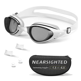 HDYAR Nearsighted Swim Goggles Anti Fog UV Protection Fit for Adult Men Women Youth Junior, No Leaking Swim Goggles with 3 Nose Pieces